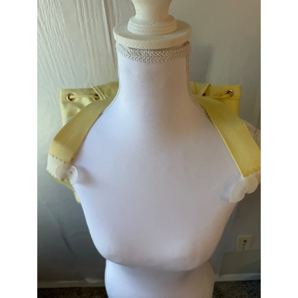 Year of Ours Nylon Backpack Pale Yellow Drawstring Buckle Flap OS NWT